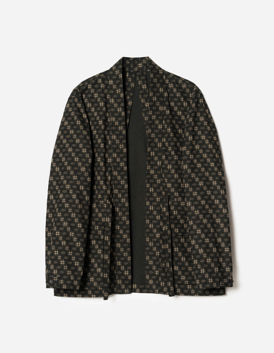 7322 Kasuri Kimono Overshirt Sumi Black