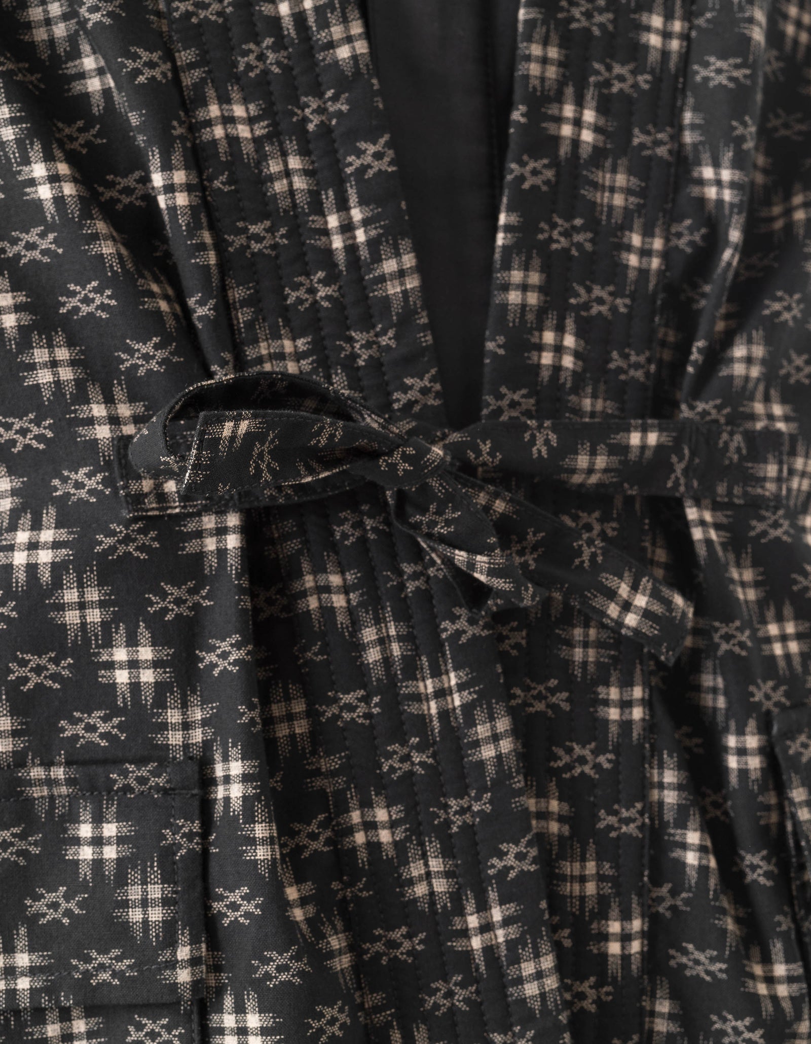 7322 Kasuri Kimono Overshirt Sumi Black