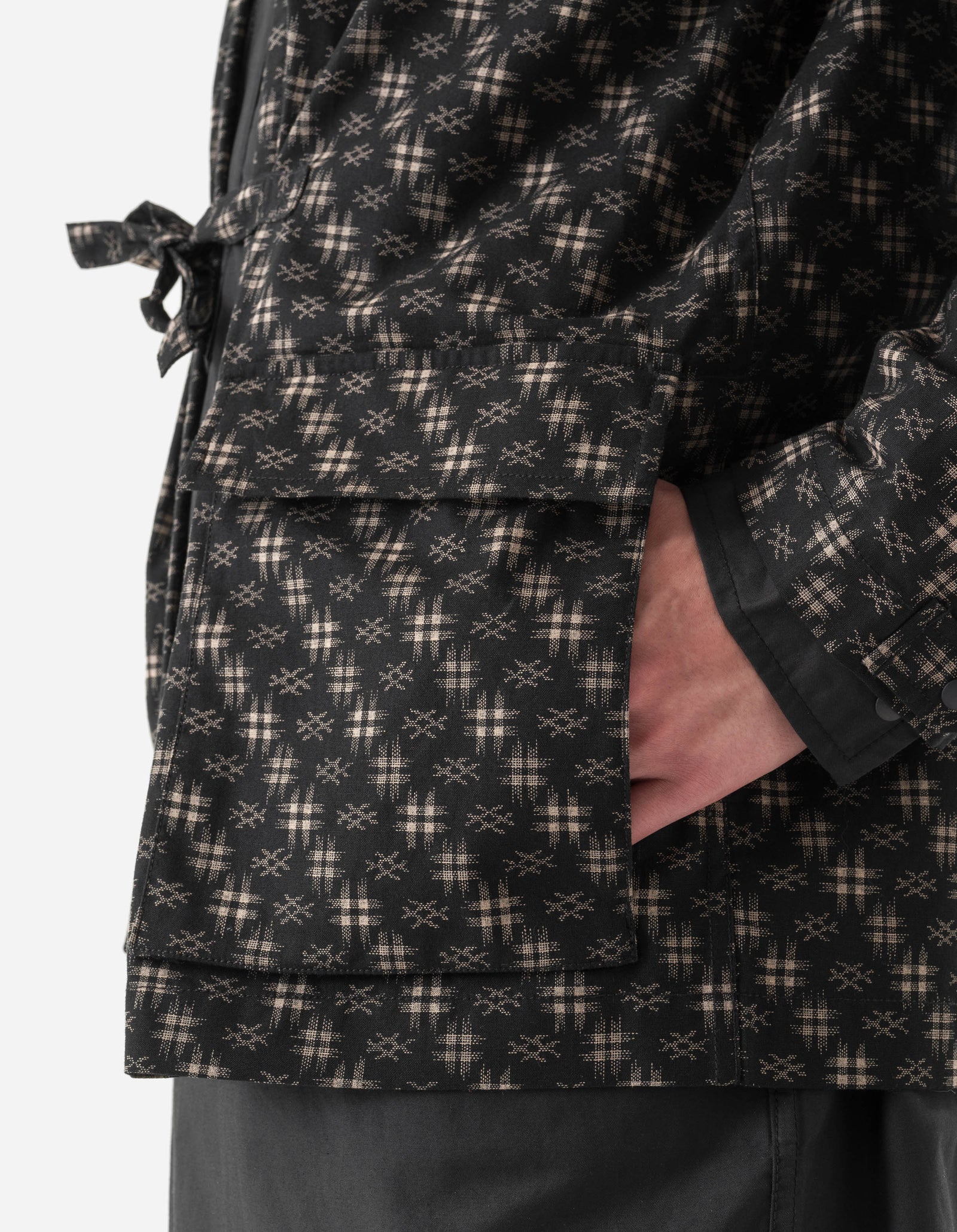 7322 Kasuri Kimono Overshirt Sumi Black