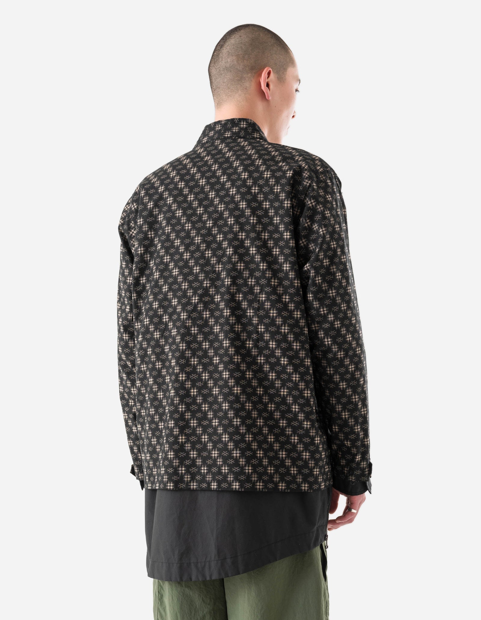 7322 Kasuri Kimono Overshirt Sumi Black