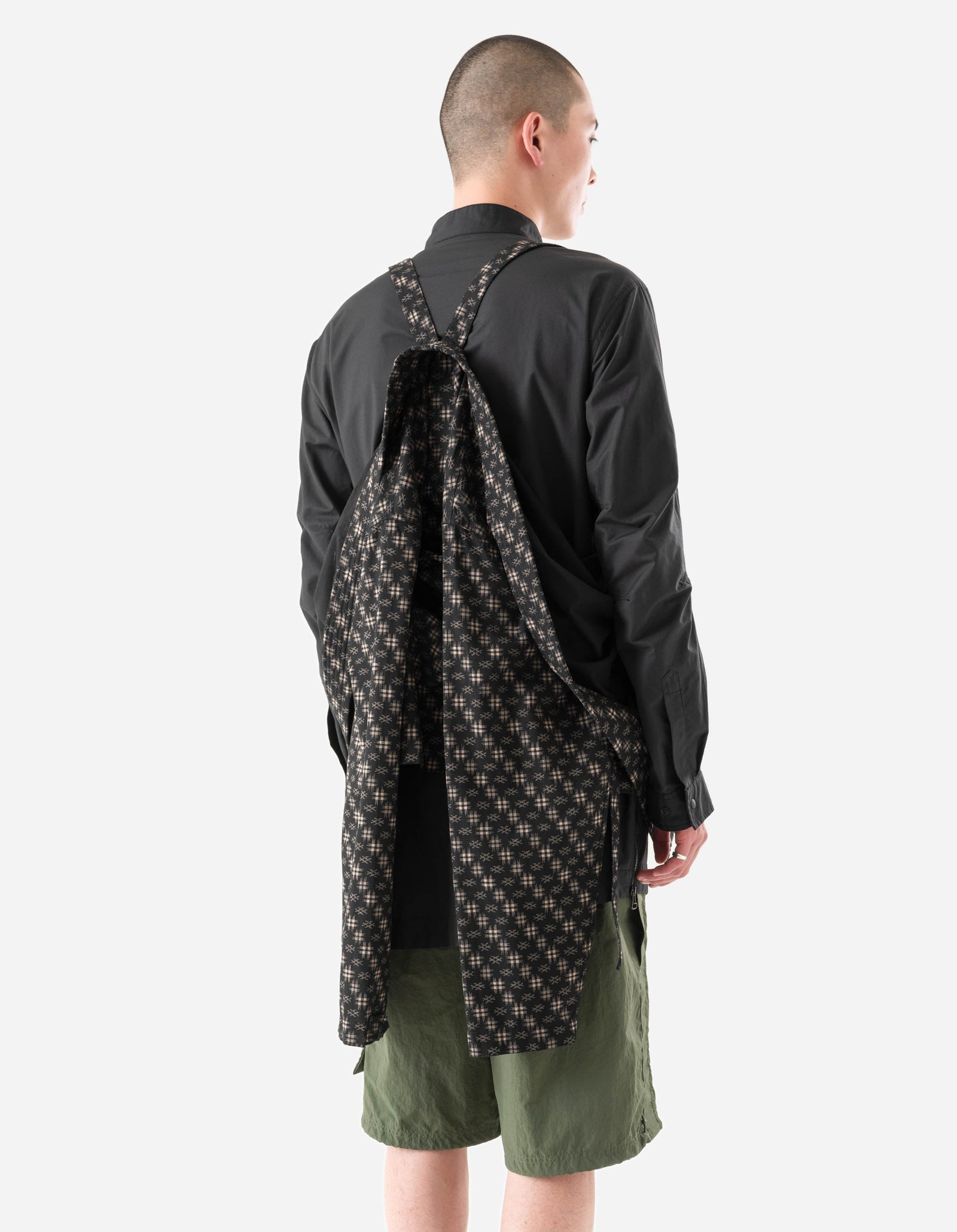 7322 Kasuri Kimono Overshirt Sumi Black