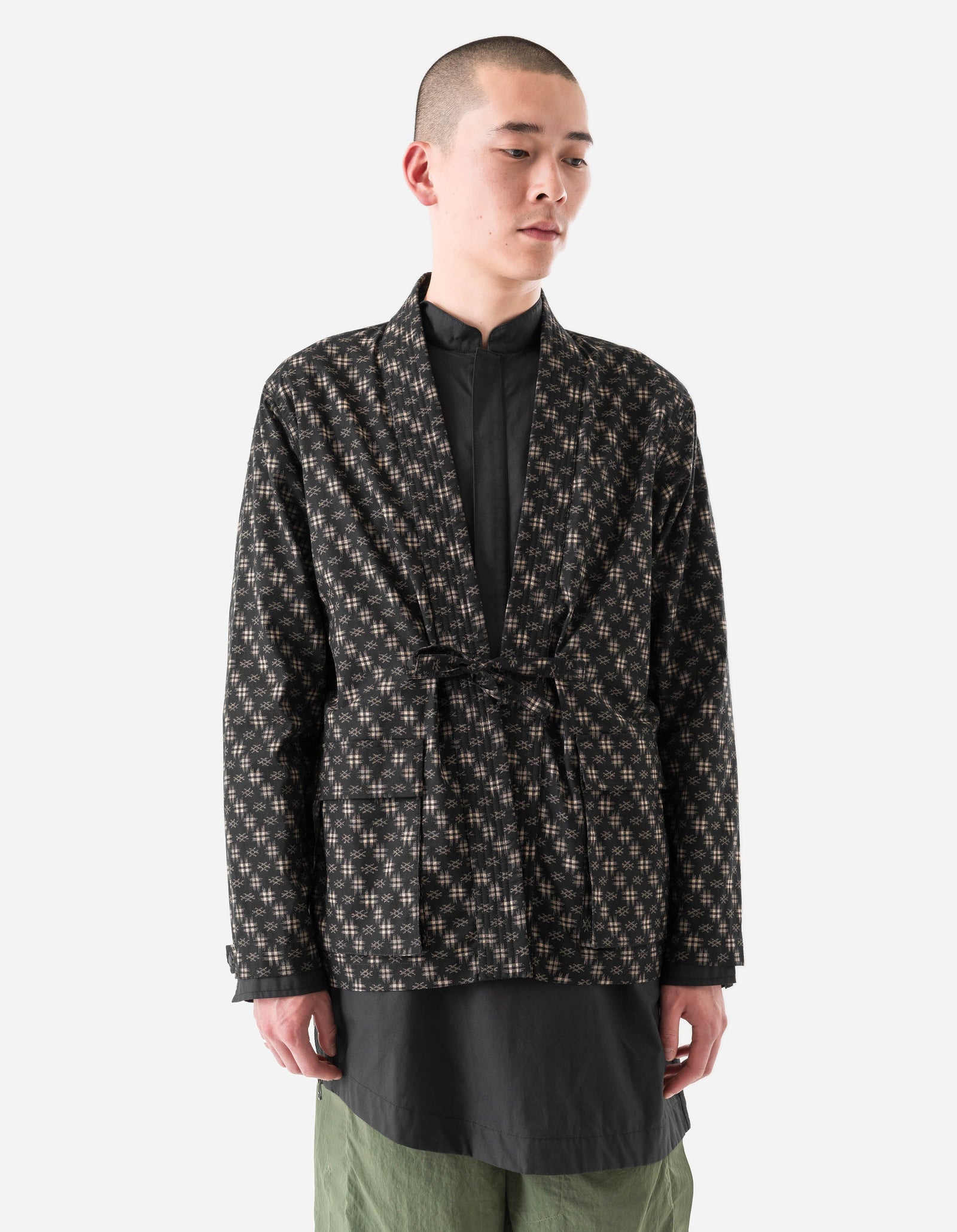 7322 Kasuri Kimono Overshirt Sumi Black