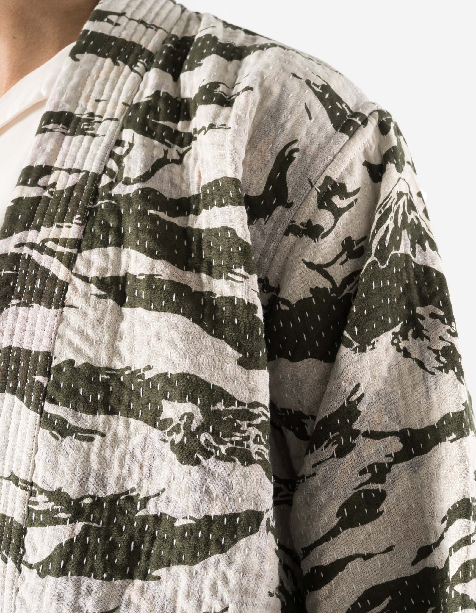 7333 Tigerstripe Kimono Ecru/Olive