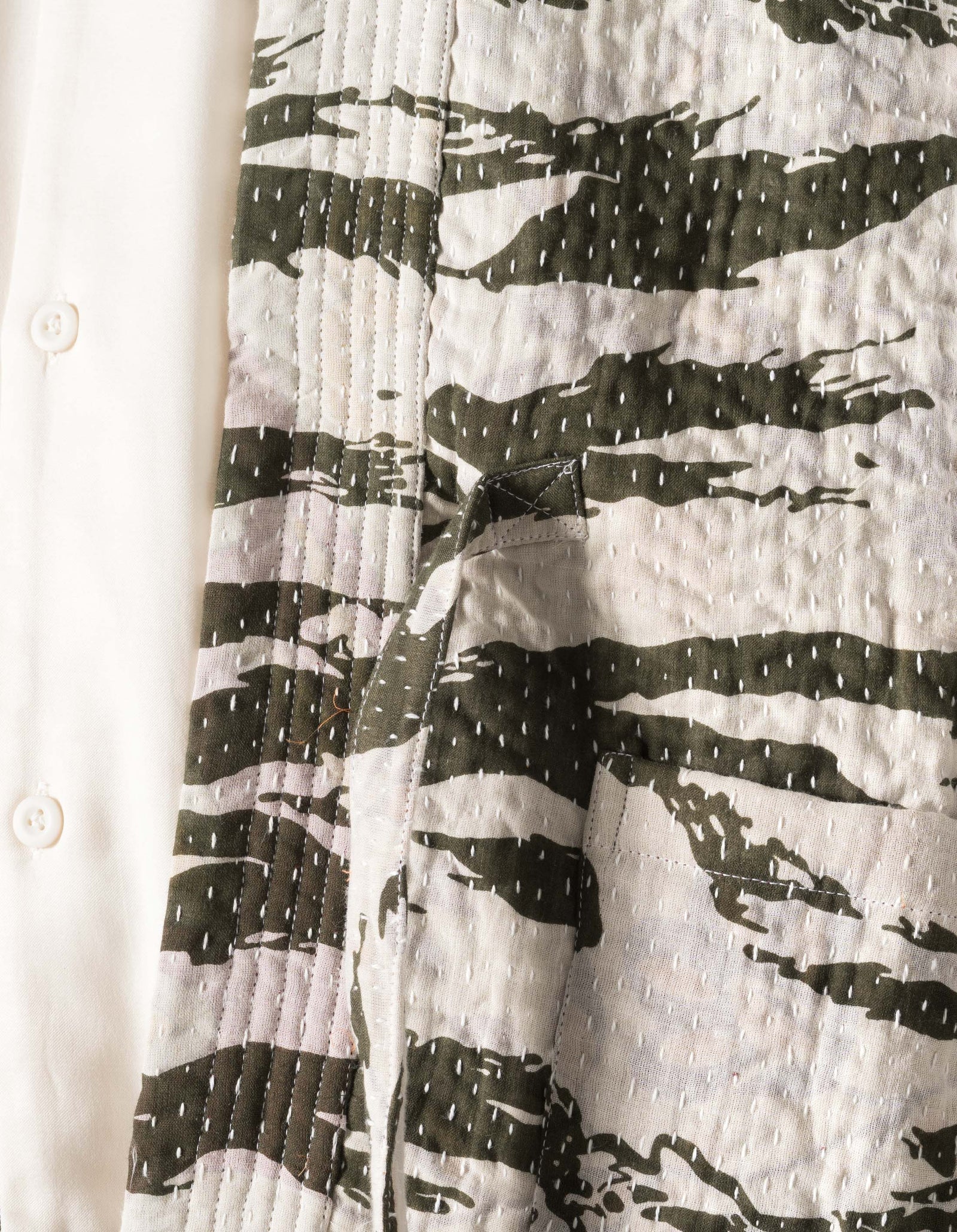 7333 Tigerstripe Kimono Ecru/Olive