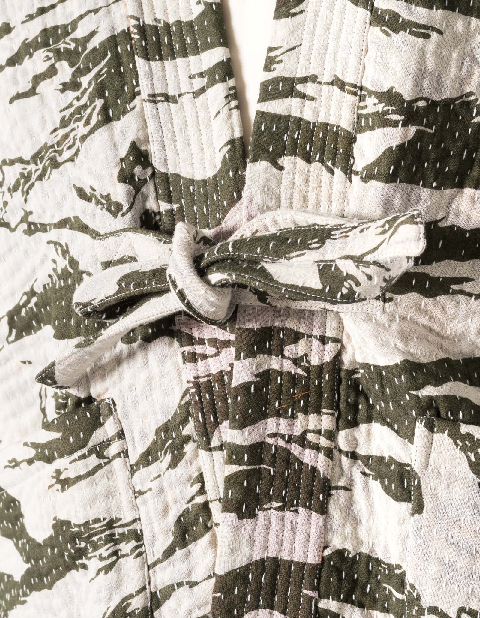 7333 Tigerstripe Kimono Ecru/Olive