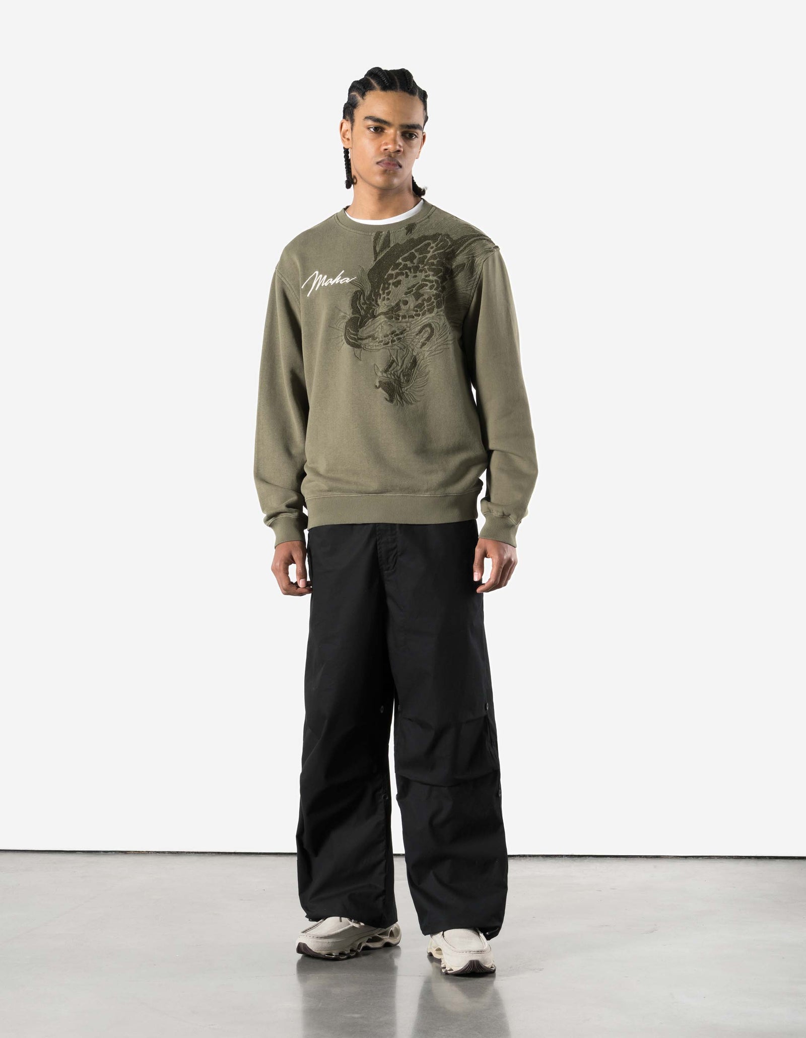 7338 Chimera Panther Crew Sweat Olive OG-107F