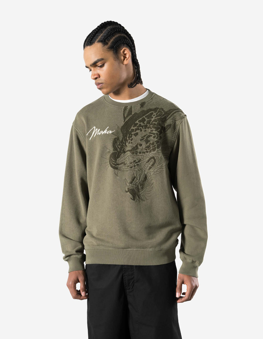 7338 Chimera Panther Crew Sweat Olive OG-107F