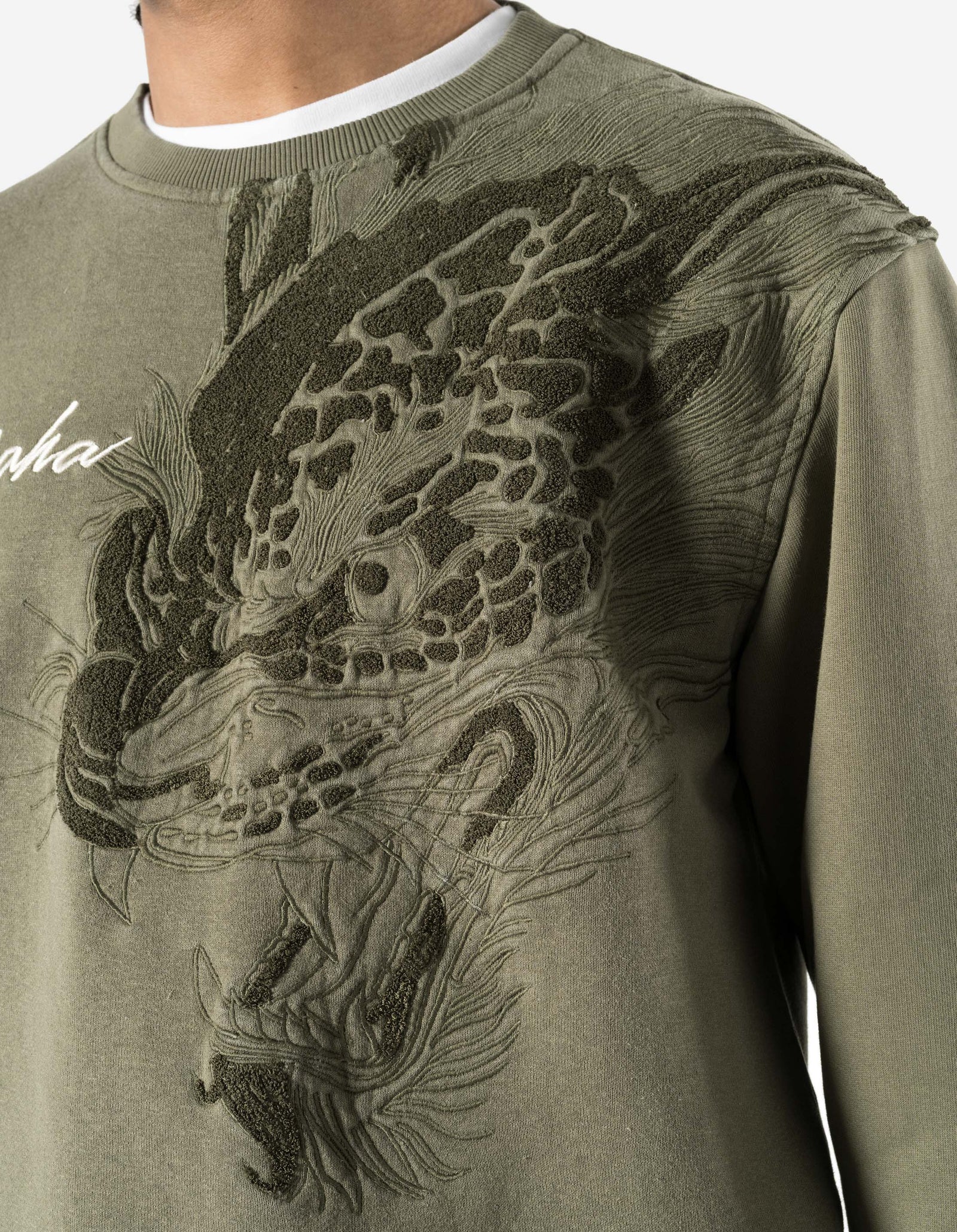 7338 Chimera Panther Crew Sweat Olive OG-107F