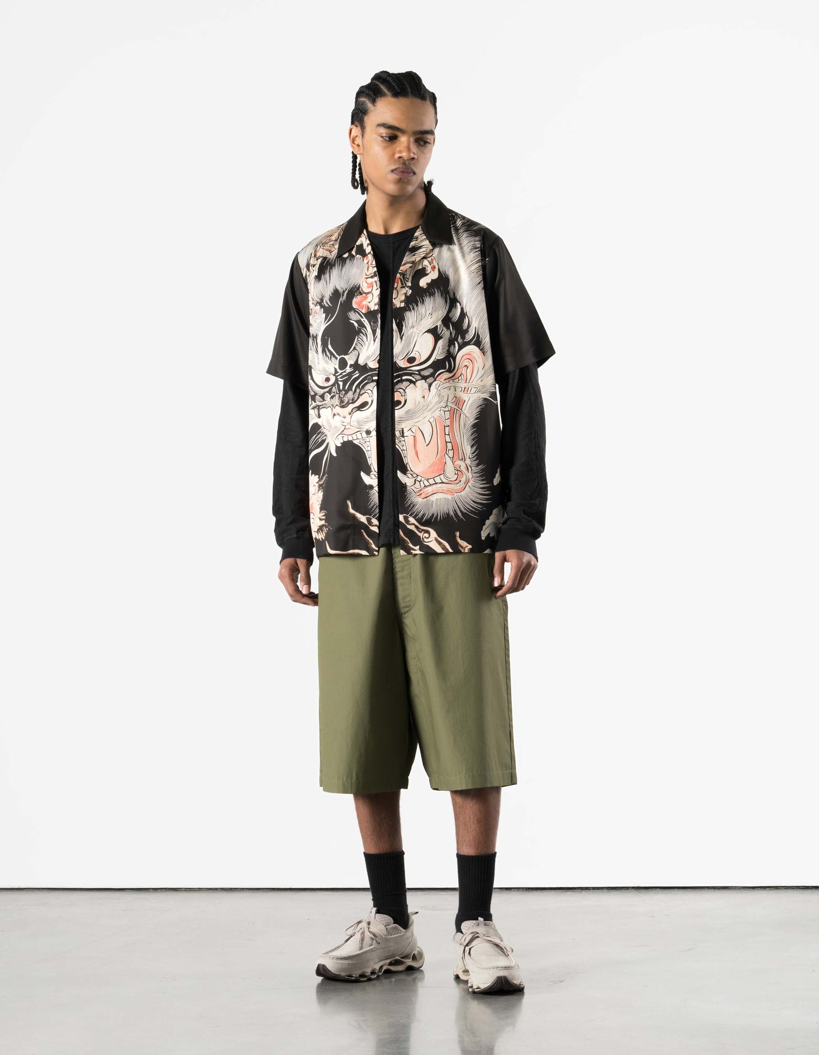 7357 Chimera Camp Collar Shirt Black