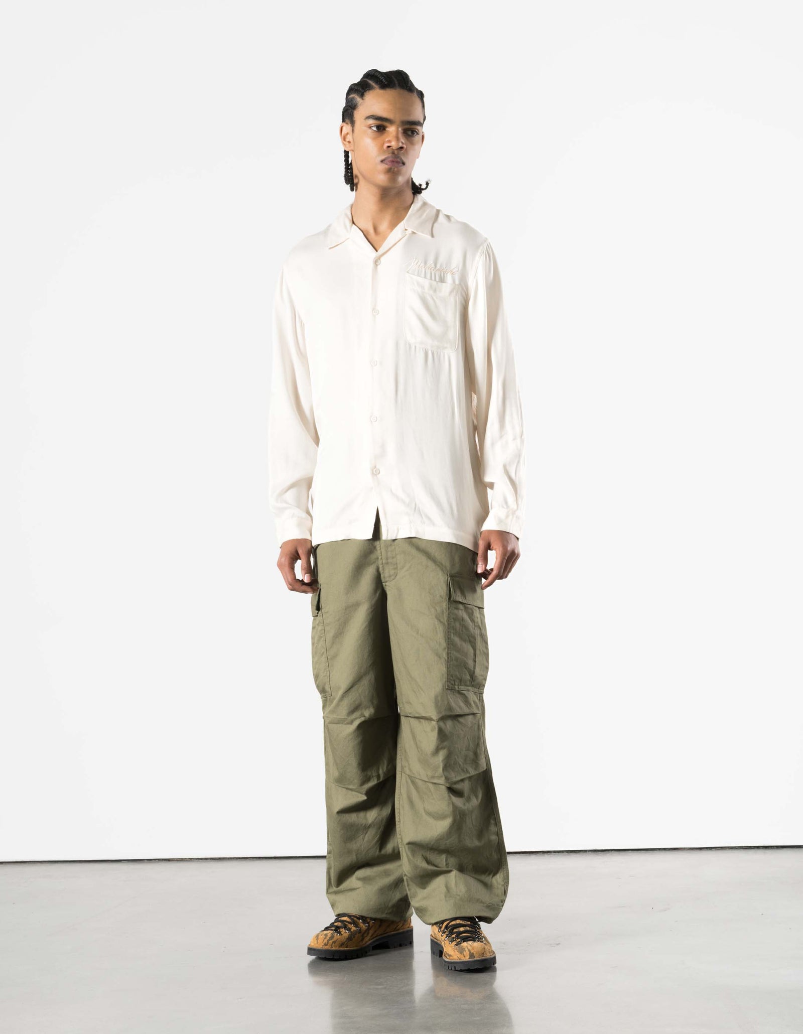 7365 Ascending Dragon Cupro Shirt Ecru