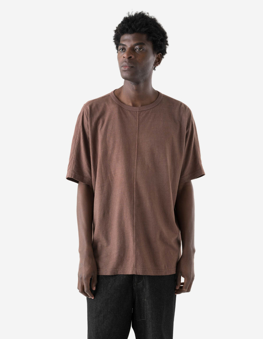 5234 Hemp Cross Loose T-Shirt Earth Brown