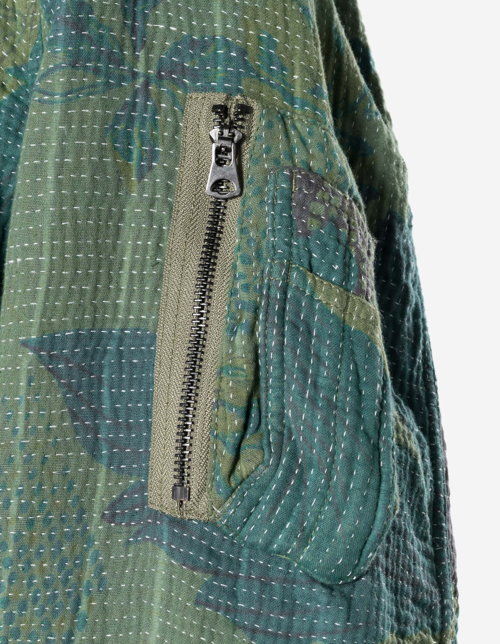 7186 Upcycled MA1 Kimono Olive
