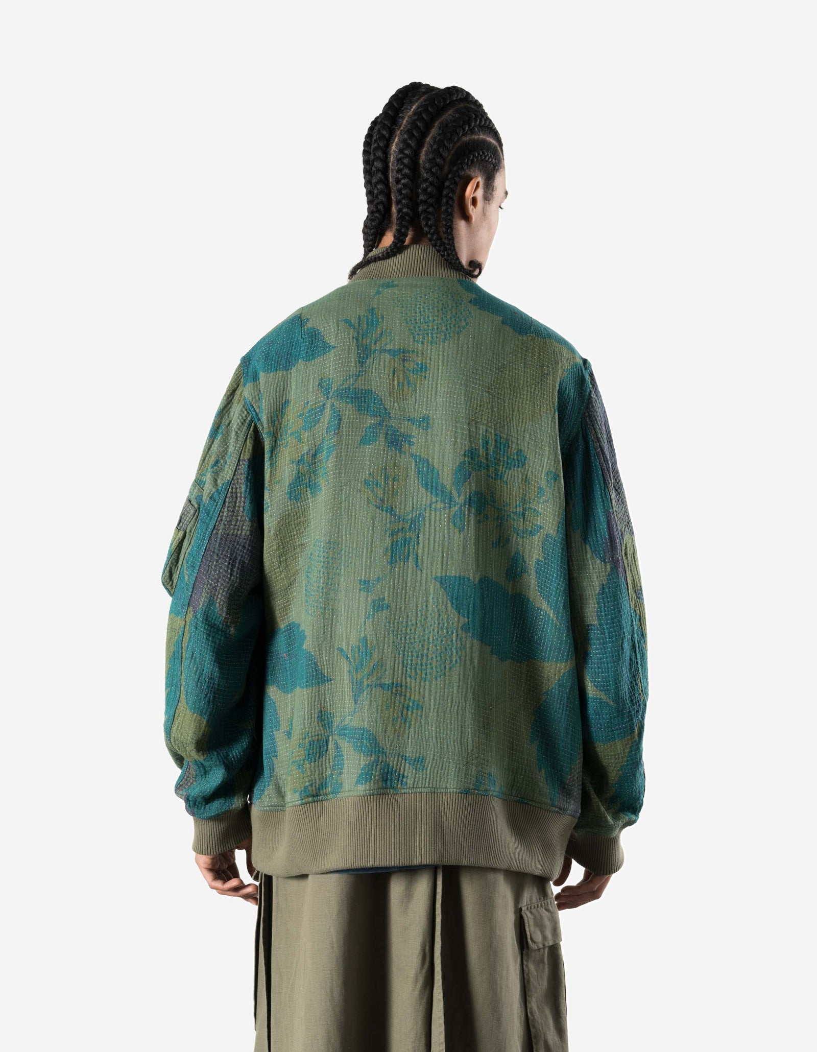 7186 Upcycled MA1 Kimono Olive