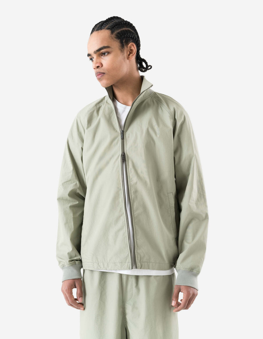 7211 Asym Woven Track Top Sage