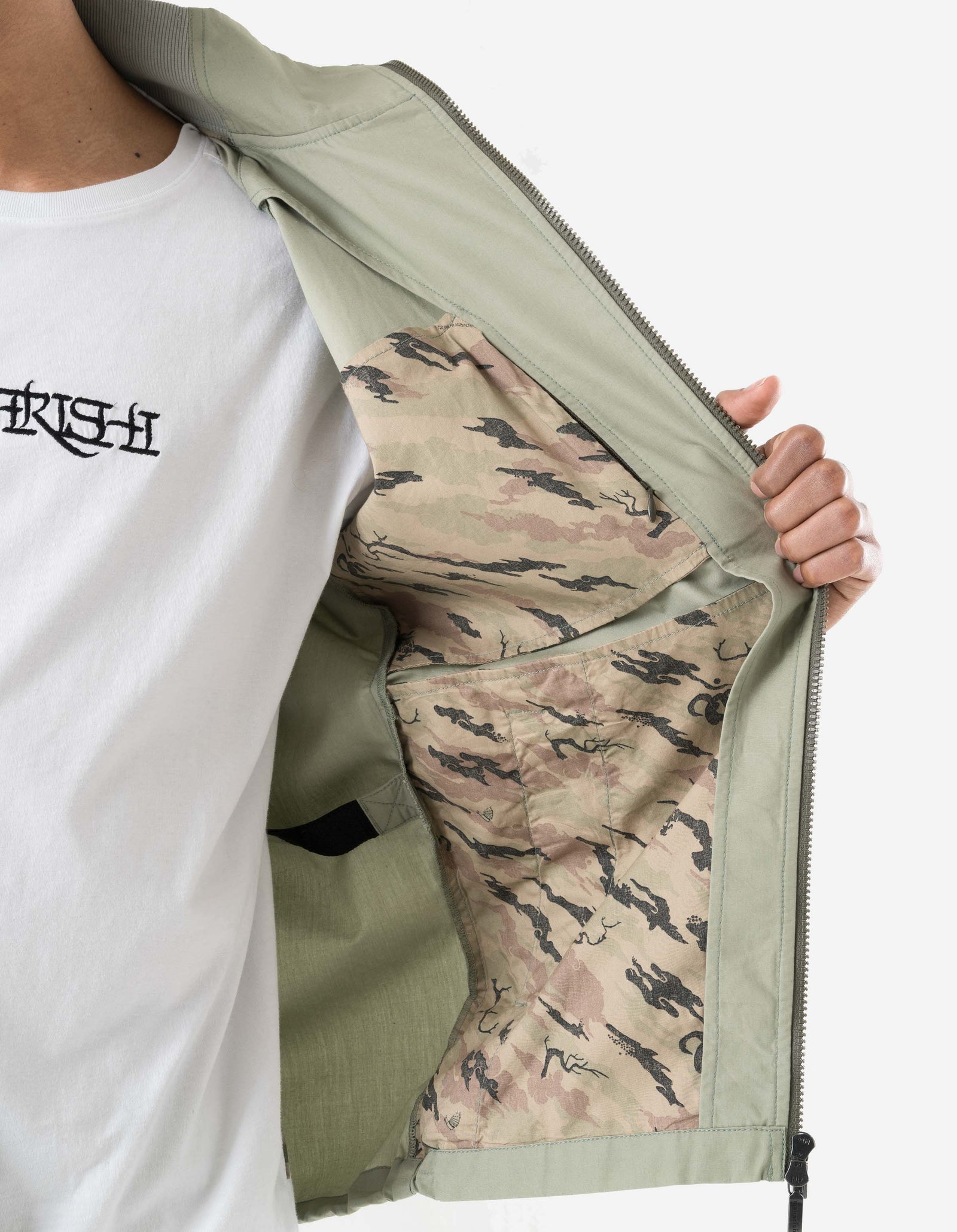7211 Asym Woven Track Top Sage