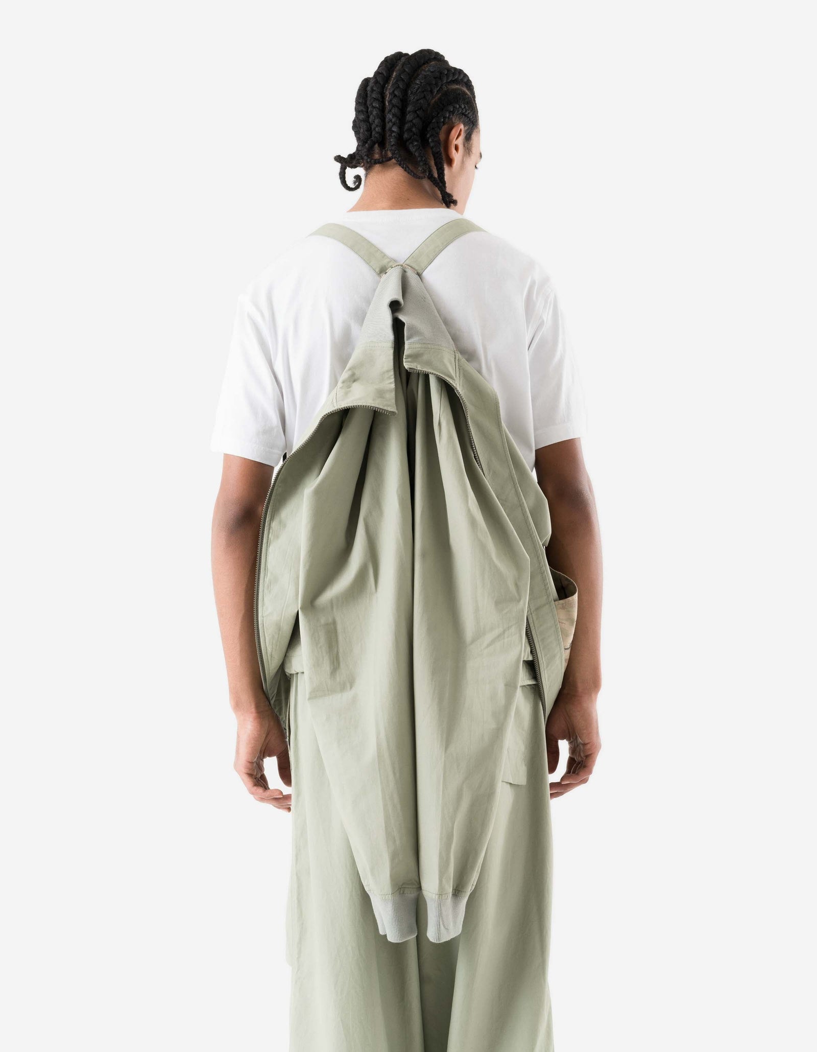 7211 Asym Woven Track Top Sage